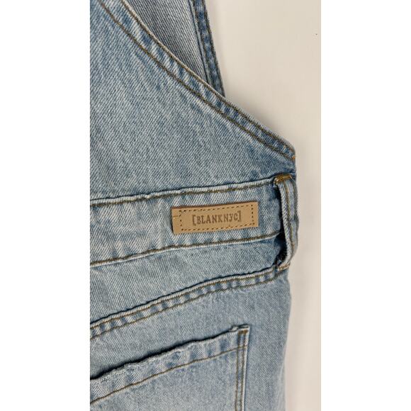 Blank NYC Denim Shortalls Mirror Mirror Womens Size 28 New Overalls Distressed - Picture 10 of 14